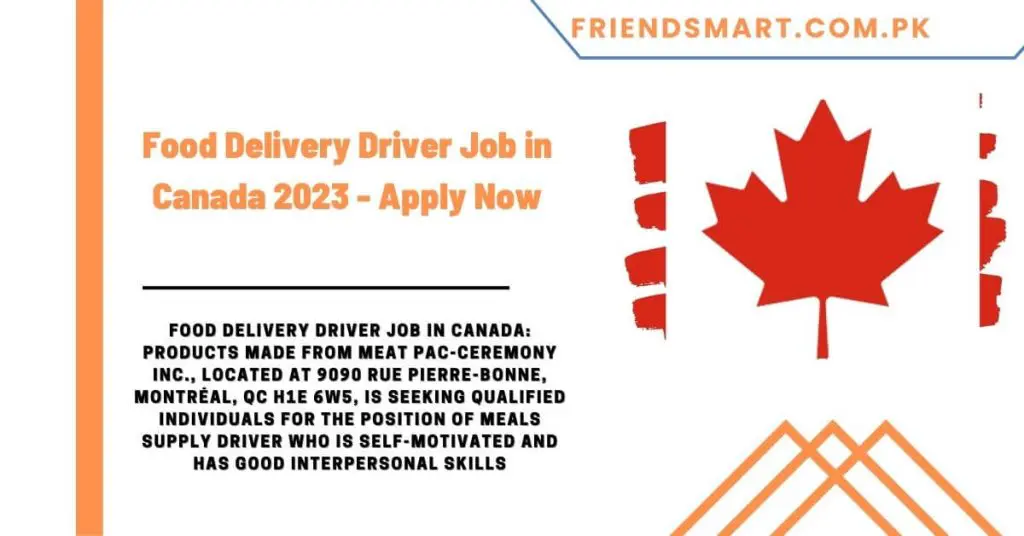 Food Delivery Driver Job in Canada 2023 -
