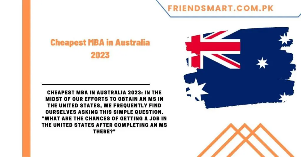 Cheapest MBA in Australia 2023