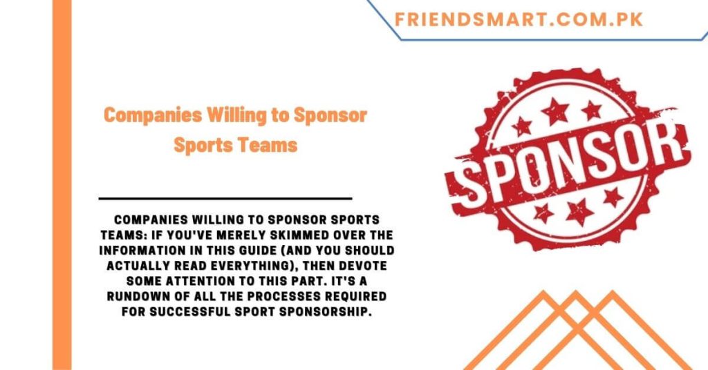 Companies Willing to Sponsor Sports Teams