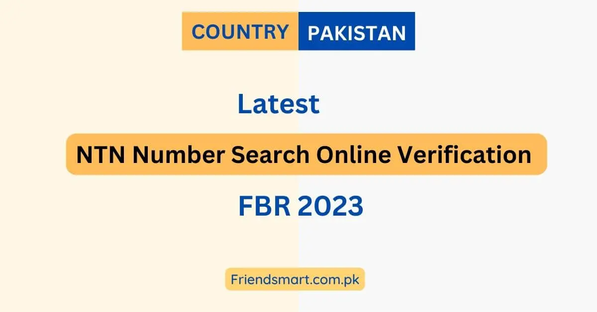 NTN Number Search Online Verification FBR 2023