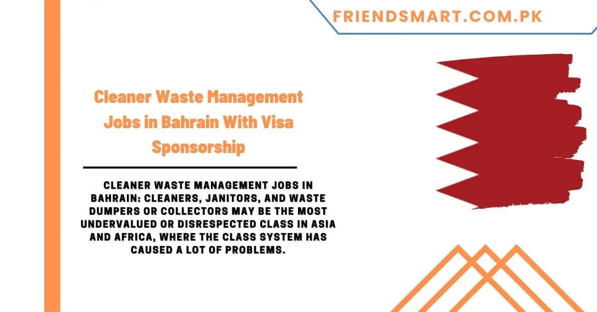 Cleaner Waste Management Jobs in Bahrain With Visa Sponsorship