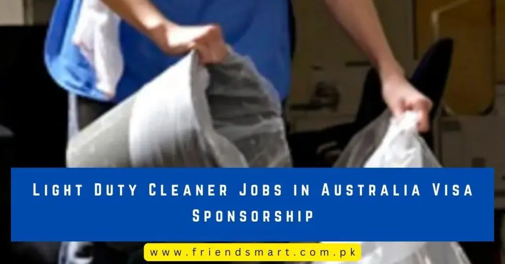 Light Duty Cleaner Jobs in Australia Visa Sponsorship 2024