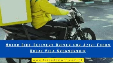 Photo of Motor Bike Delivery Driver for Azizi Foods Dubai Visa Sponsorship