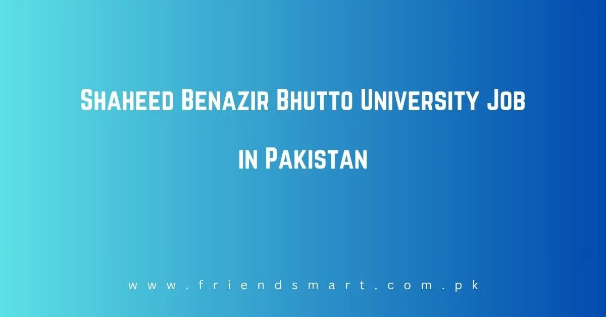Shaheed Benazir Bhutto University Job